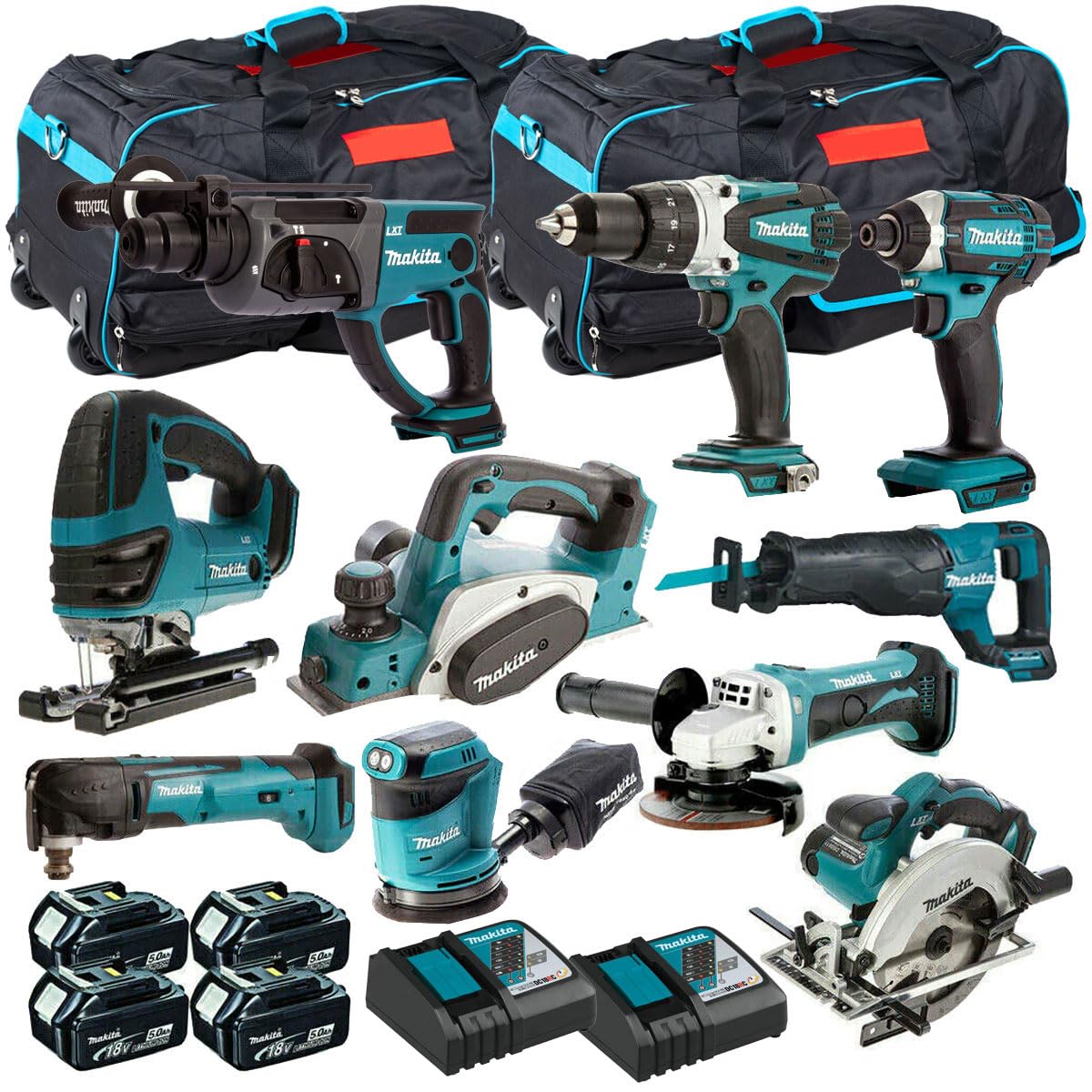 Buy Makita18V MAK10PC 10 Piece Cordless Power Tool Kit with 4 x 5Ah