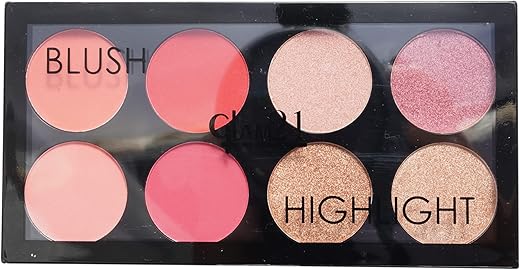 Glam21 Blush Highlighter Palette | Silky pigments for long lasting shimmer look | suitable for all skin tone | 24 gm -Chic-01