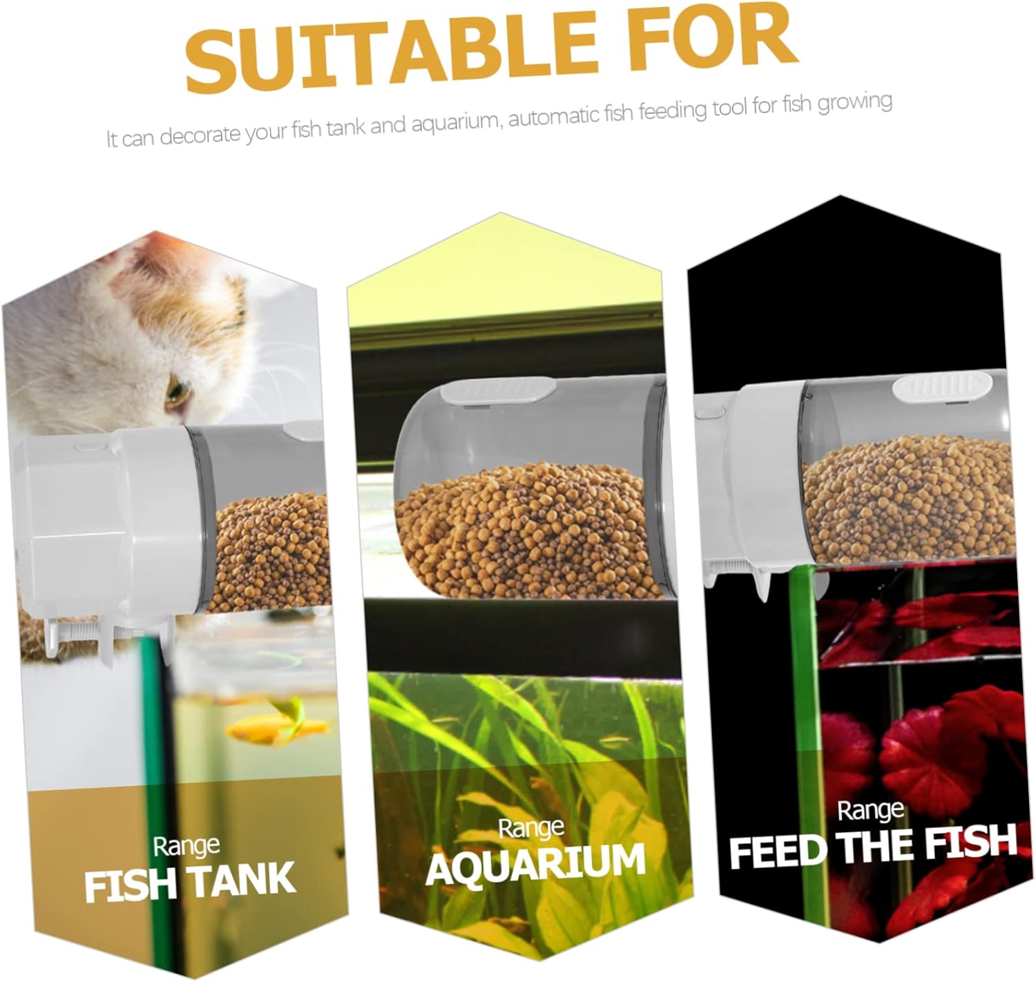 Kisangel Automatic Fish Feeder Intelligent Timing Dispenser for and Spacious Food Box for Vacation Use Transparent Design for Easy Monitoring for Small Aquariums