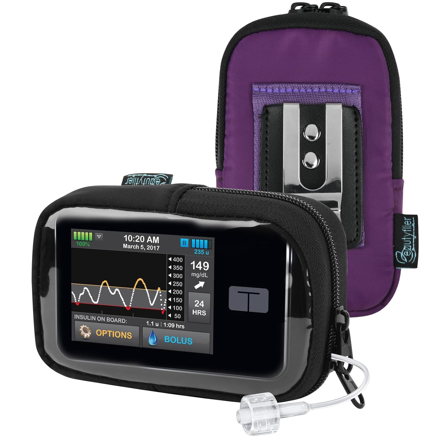 Beautyflier Insulin Pump Case Holder CGM Glucose Monitor