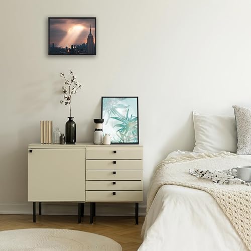 Miniatura 4 de Golden State Art, Marco de fotos de aluminio de 11 x 14 pulgadas con paspartú de color marfil para fotos de 8.5 x 11 pulgadas, ganchos de dientes de