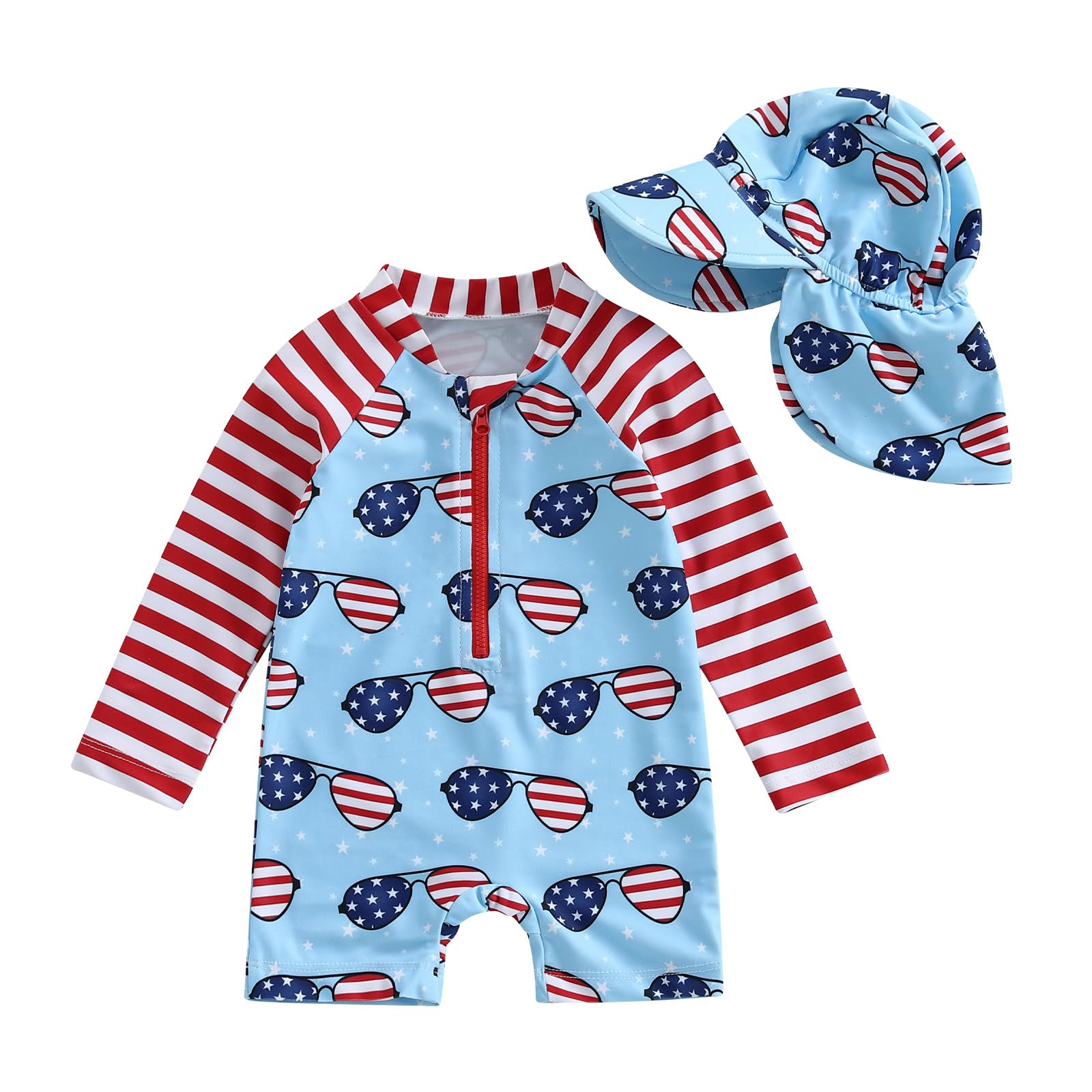 Toddler Baby Boy Swimsuit One Piece Swimwear Shark Short Sleeve Zipper Rash Guard Infant Bathing Suit