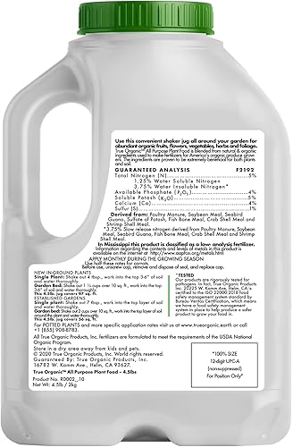 Miniatura 22 de True Organic Harina de huesos: fertilizante orgánico para el crecimiento, la floración y la producción de frutas, bolsas de 3 libras cubren 61 pies