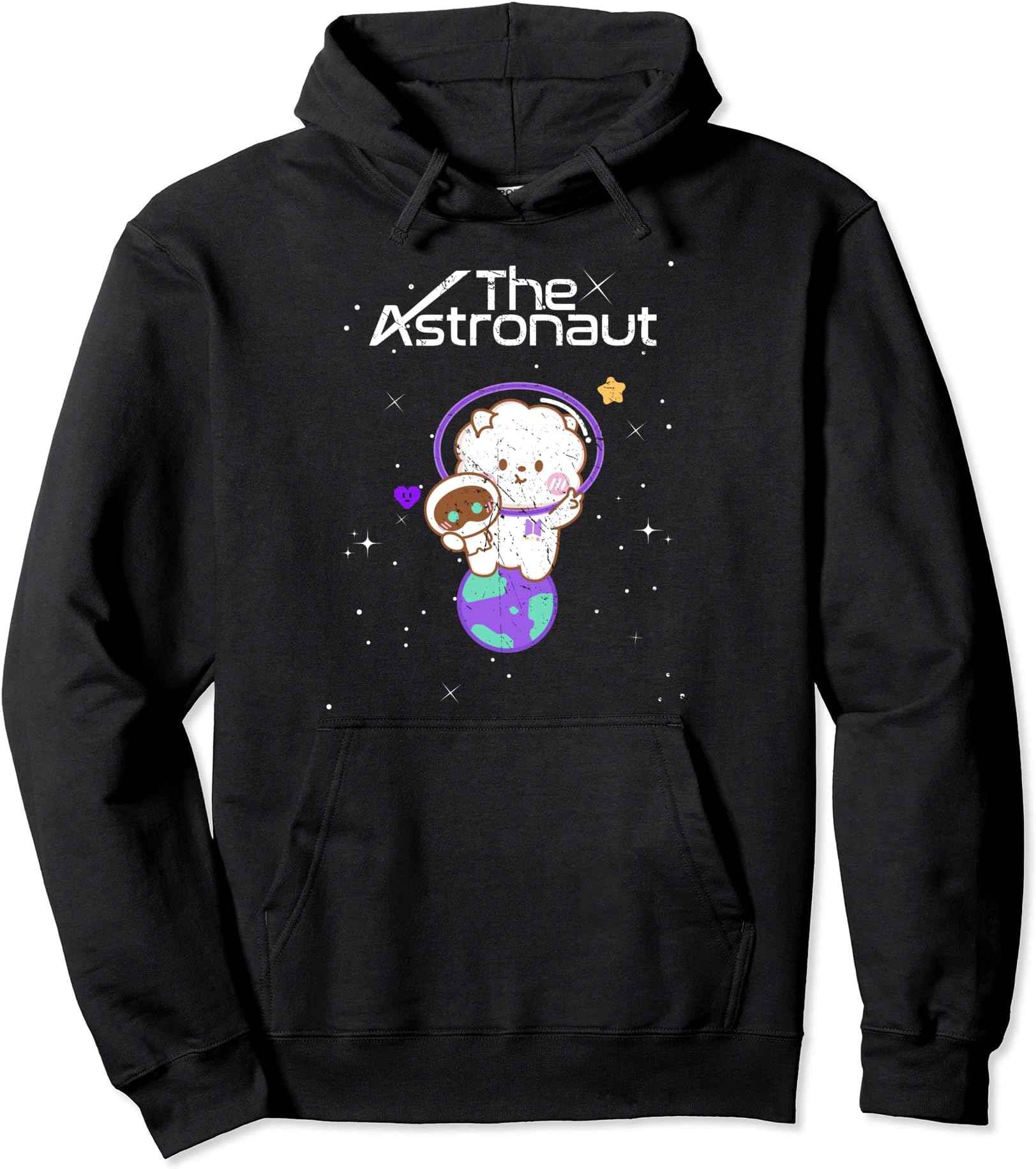Wootteo Jin the Astrinaut ApparelDistressed Funny Jin Wootteo the Astronaut K-Pop Pullover Hoodie