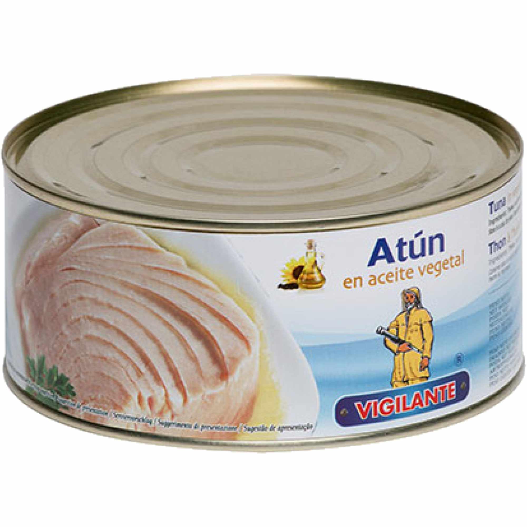 usy Bundle für Vigilante Weißer Thunfisch in Pflanzenöl, Atún en aceite vegetal 3er Pack (3x650g Dose ATG) + usy Block