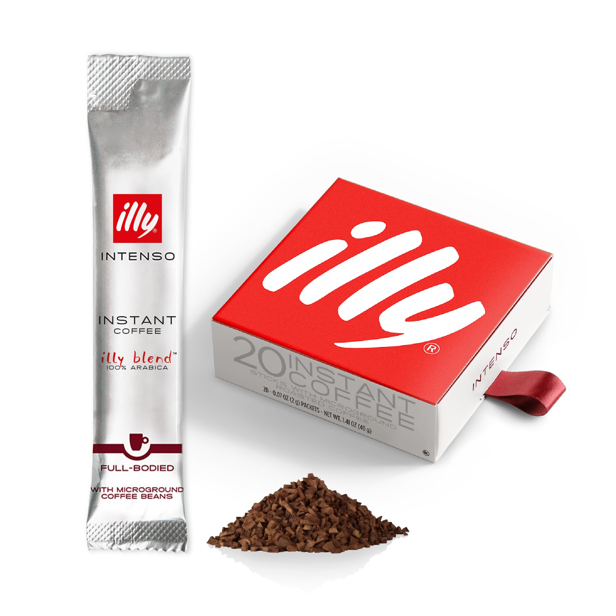 illy Intenso Instant Coffee, Dark Roast, 100% Arabica, Intense Taste, Ideal for Americano, 95g
