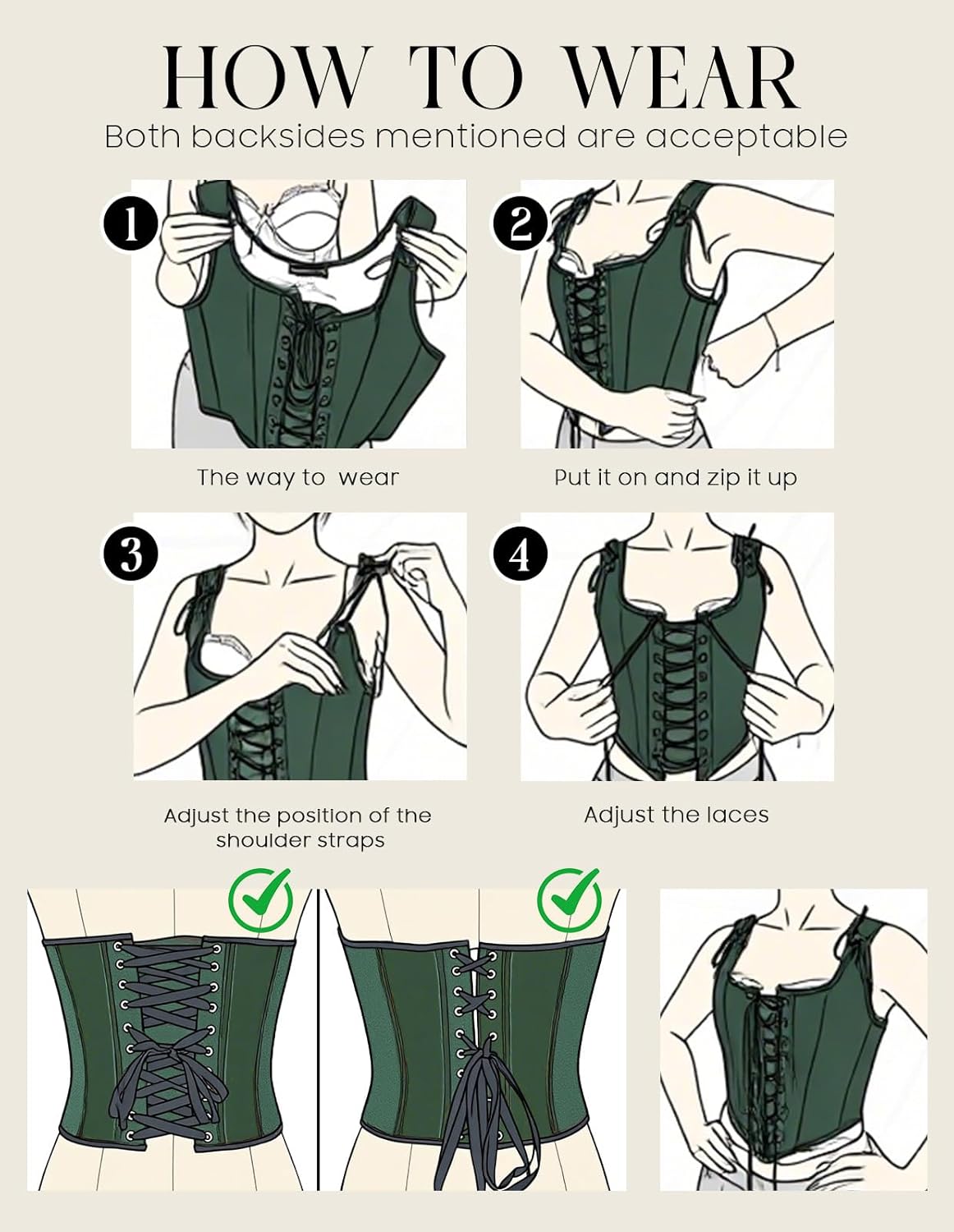 Scarlet Darkness Women's Underbust Corset Top Renaissance Medieval Lace-up Boned Fairycore Pirate Corsets - Image 8