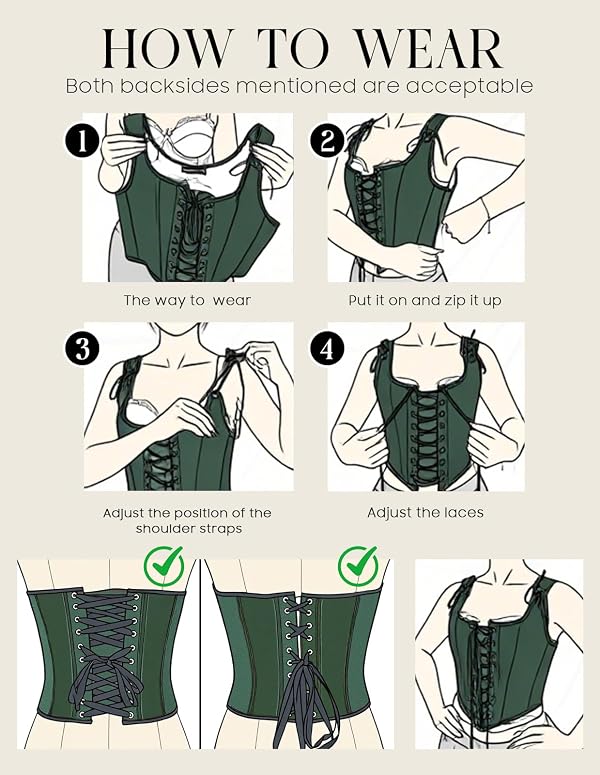 Scarlet Darkness Women Lace Up Corset Top Renaissance Costume Victorian Floral Fishbone Bustier Blue Floral Size 10 by Scarlet Darkness - Image 7