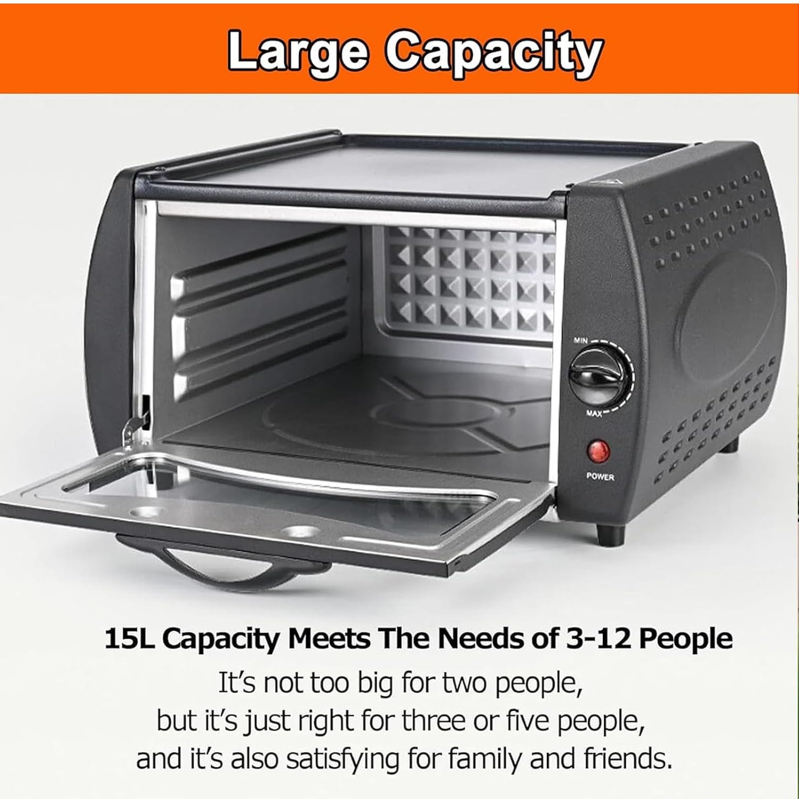 Horno Tandoor 15L Y Fabricante De Pizza – Horno De Encimera 1500W Con Control De Temperatura 50℃–240℃, Mini Horno Eléctrico Para Naan, Roti, Chapati, Lahmacun Y Manakish Square-door