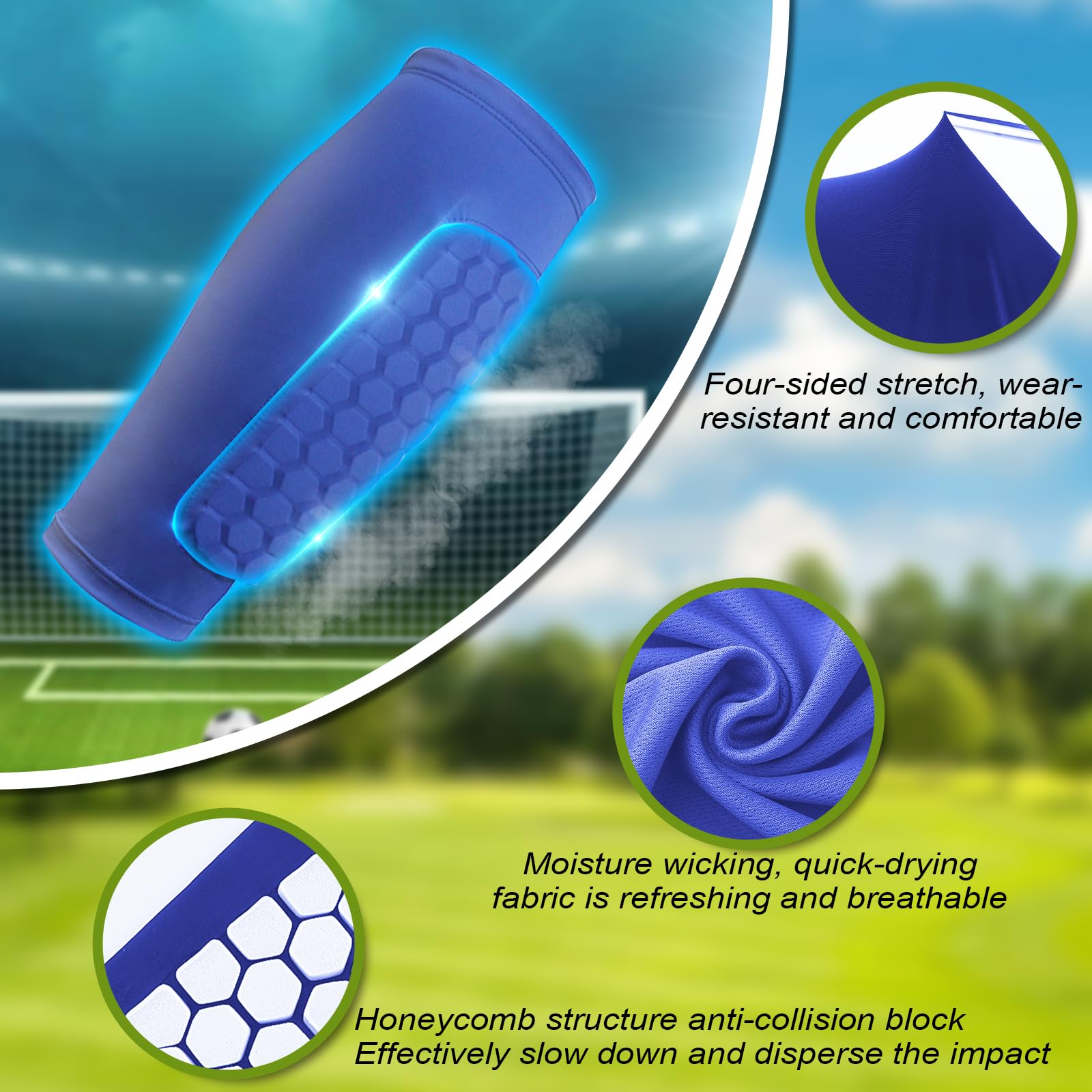 Parastinchi Calcio Bambino con Imbottitura a Nido d'Ape, Protezione Antiurto & Design Integrato, Traspirante & Fascia Antiscivolo, Parastinchi professionali antiurto