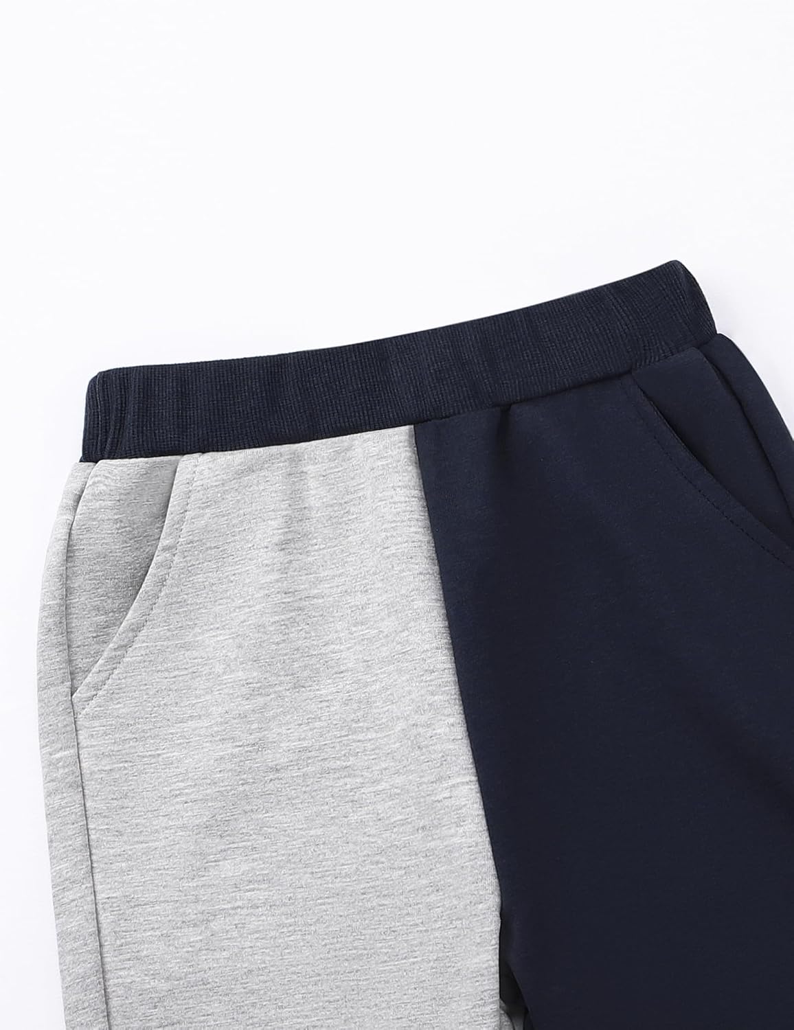 Toddler Boy Sweatsuit Stripe Long Sleeve Pull On Clothes Two Tone Tops and Pants Fall Winter Set 18-24 M(Dark Blue&Grey) - Image 7