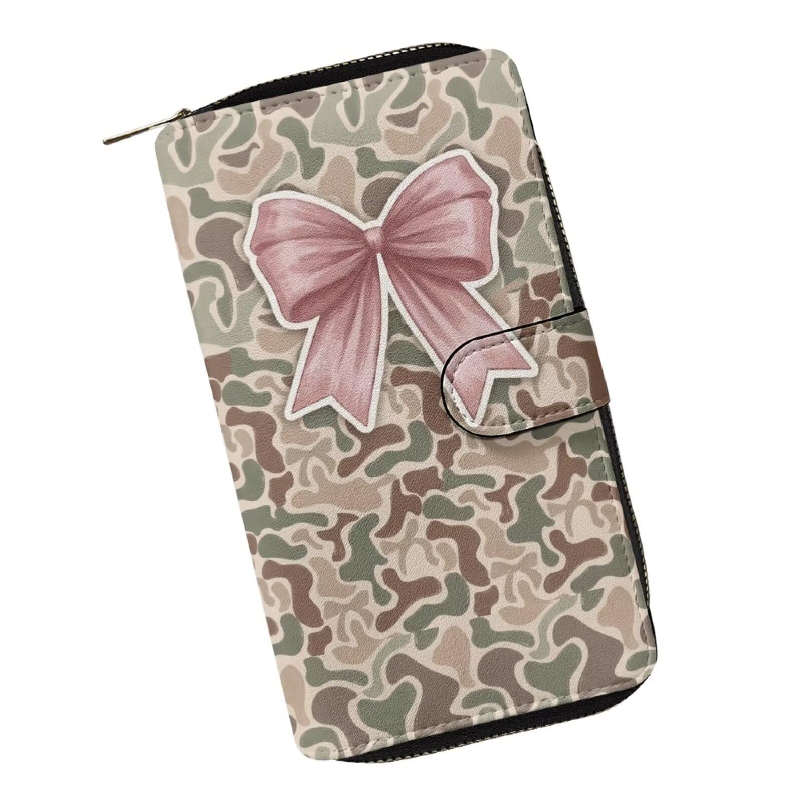 COEQINE Ladies Wallets Pink Leopard Heart Black Printed Leather Phone Long Clutch Purses Check Coin Change Holder