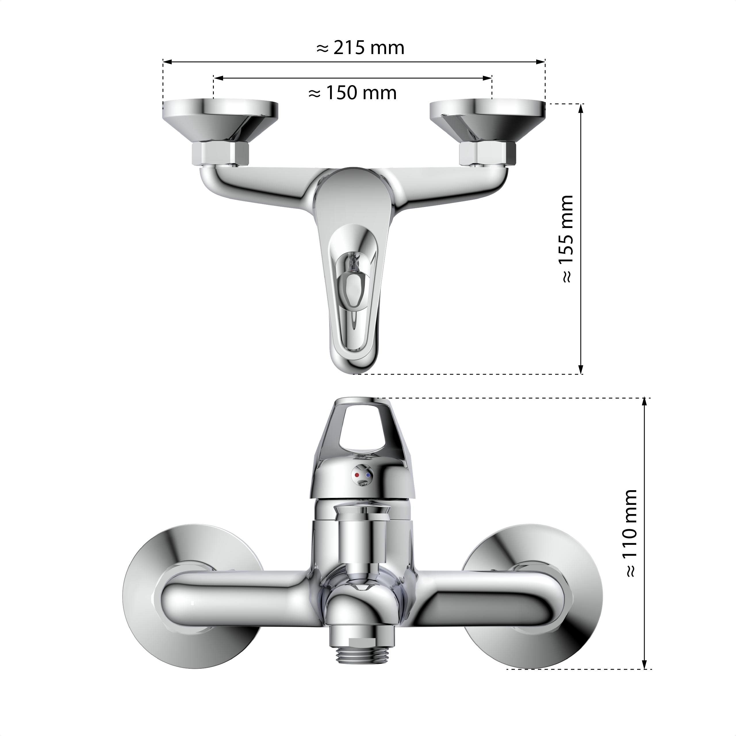 EISL Badewannenarmatur mit Einhebelmischer SPEED Chrom, Armatur für die Badewanne, Mischbatterie für die Badewanne in Chrom, NI023SCR | Armatur für die Badewanne, Mischbatterie für die Badewanne in Chrom