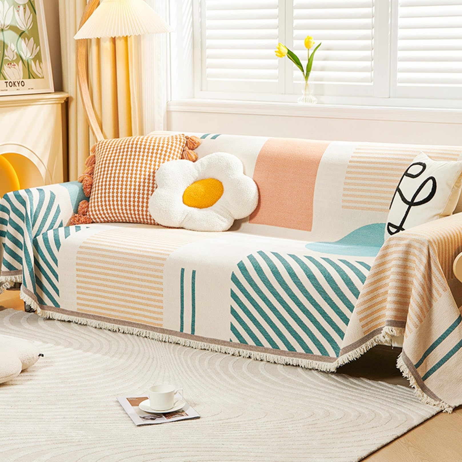 Amazon｜マルチカバー ソファーカバー 1人掛け 2人掛け 和風 プリント