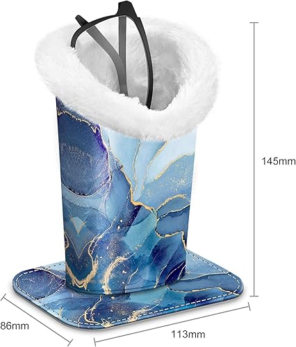 Miniatura 123 de Fintie Soporte para anteojos forrado de felpa con base magnética, estuche de cuero vegano prémium para lentes
