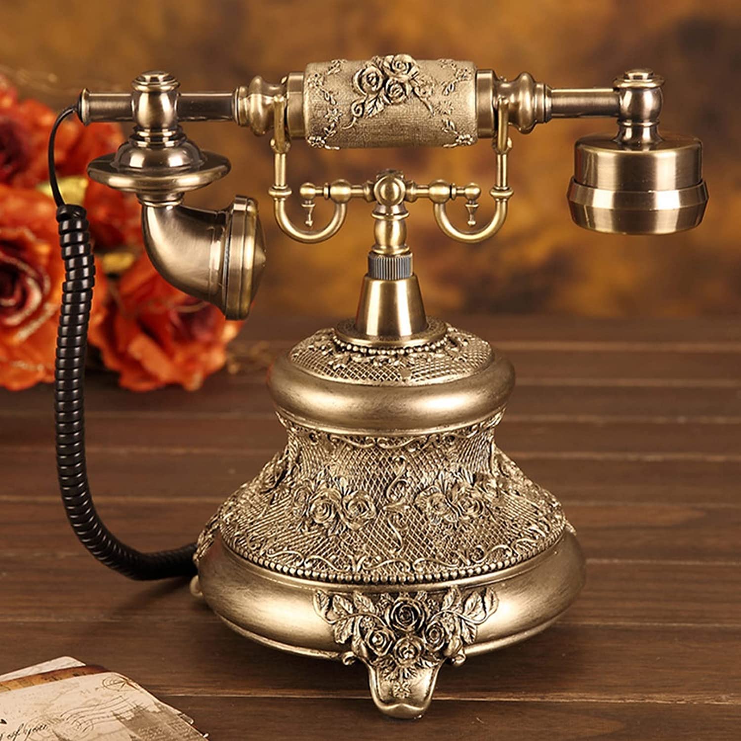 Klasyczny, Biały Telefon Stacjonarny Z Żywicy Do Domu I Biura, Klasyczny Europejski Telefon Retro Dla Osób Starszych