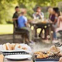 Vista 5 de Cesta de alimentos para pan, paquete de 20 bandejas de plástico para servir alimentos, cestas de restaurante, cesta reutilizable para papas fritas