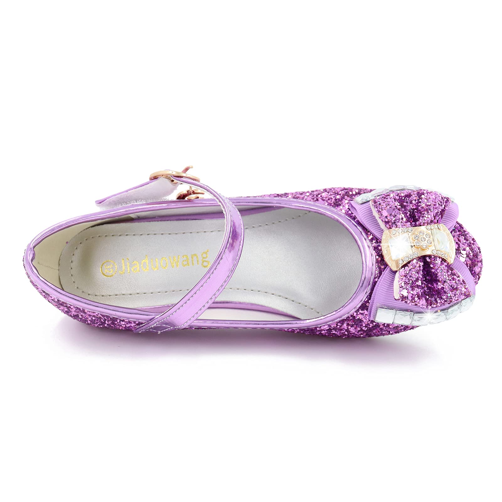 Prinzessin Schuhe Mädchen Glitzer Schuhe Kinder Stöckelschuhe Mädchen Pailletten Prinzessin Cosplay Schuhe Partys Hochzeiten Klett Sandalen Elegante Mädchen Schuhe mit Absatz - 3