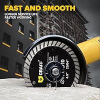Vista 6 de (Paquete de 3, 4 ½ pulgadas) Hoja de Diamante GRAFF para Amoladora Angular - Rueda de Corte de Diamante para Cortar Piedra, Mármol, Granito