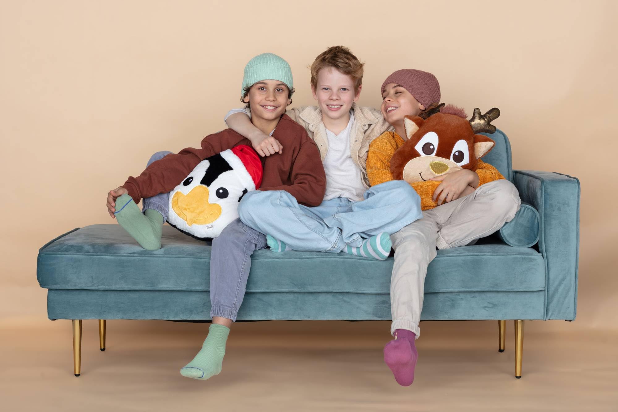 Trudi Cuscino Pinguino Xmas cuscini di peluche da arredo decorativi animali, regalo di compleanno | 38x36x9cm taglia M | Pillows | modello 28098