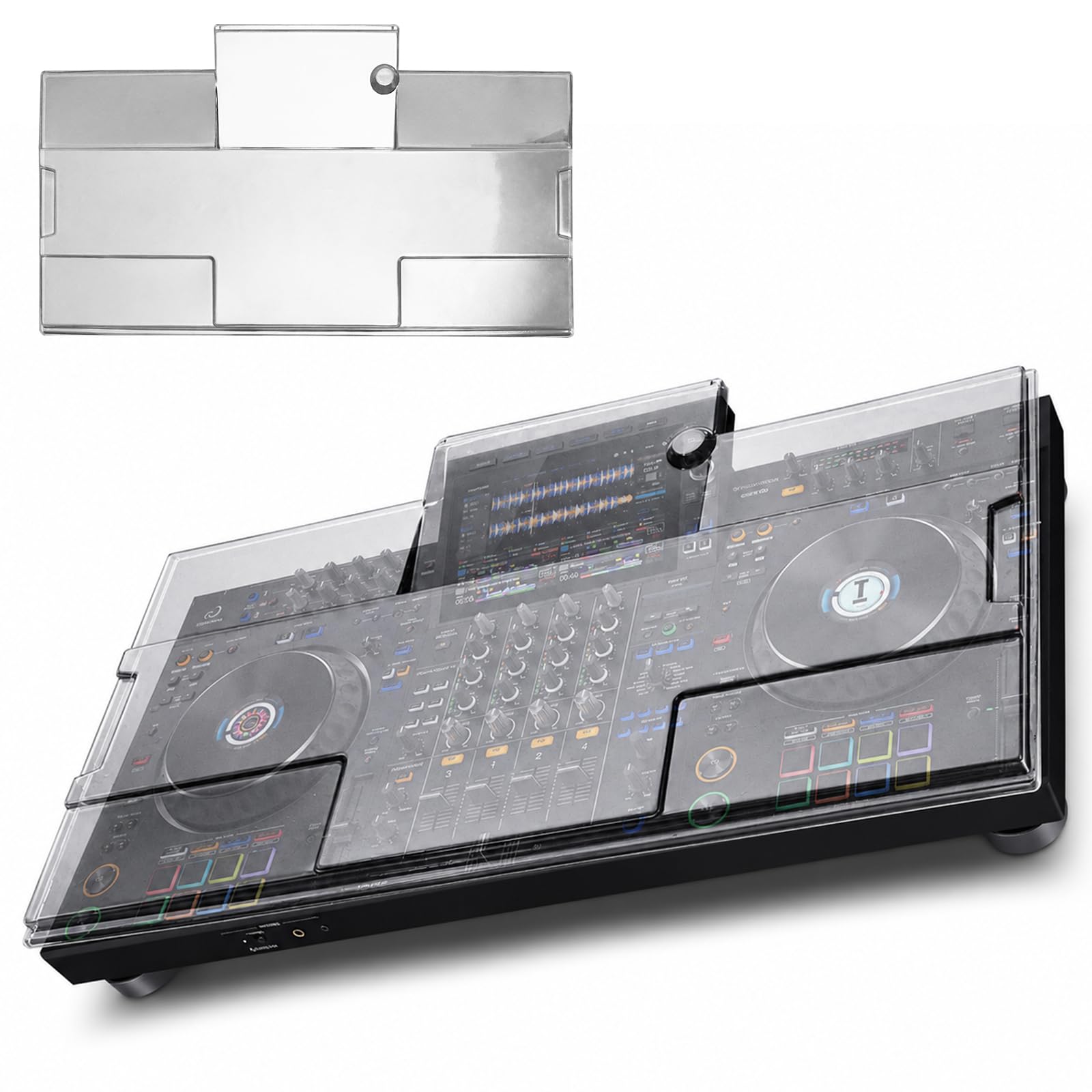 Polycarbonate Dust Cover for AlphaTheta XDJ-AZ, Transparent Crystal-Clear PC Hard Shell DJ Equipment Protective Cover, Dustproof Shockproof Spill Resistant for Travel