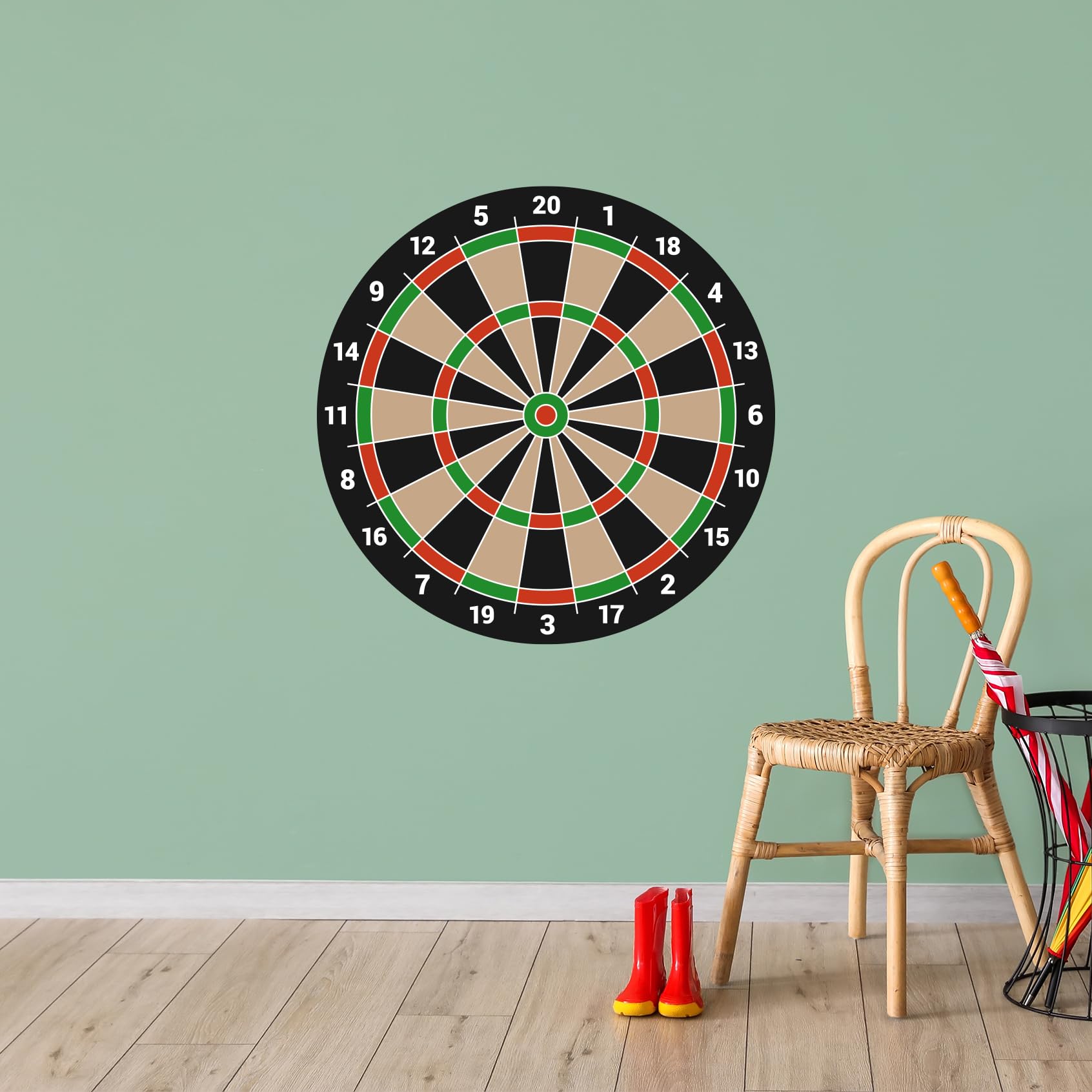 Themed Blue Darts Wall Sticker - Dart Board Decal Wall Art (60Cm Width X 60Cm Height)