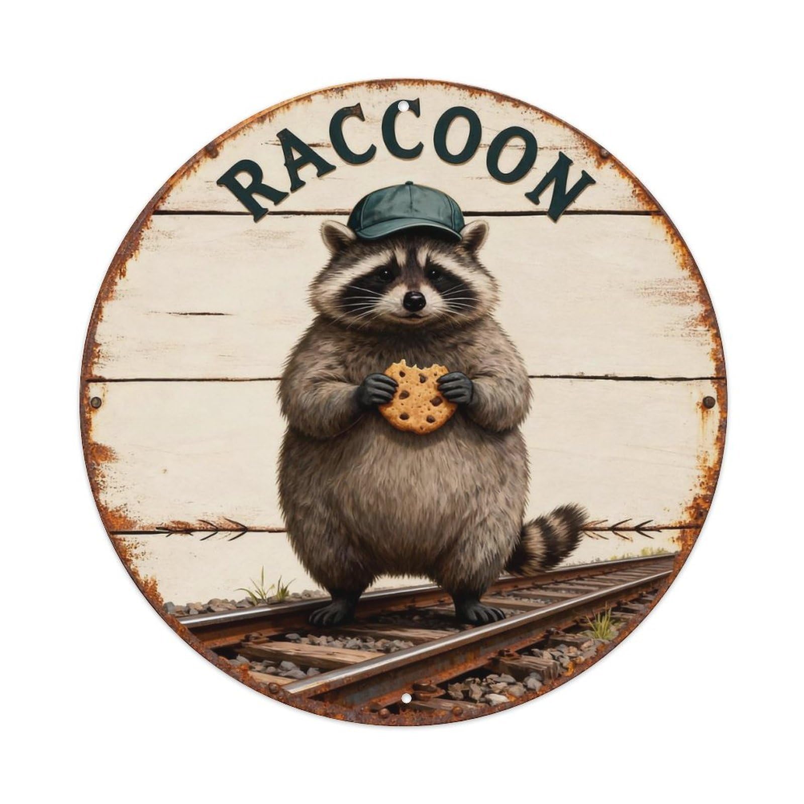 Raccoon Sign Metal Tin Sign Plaque