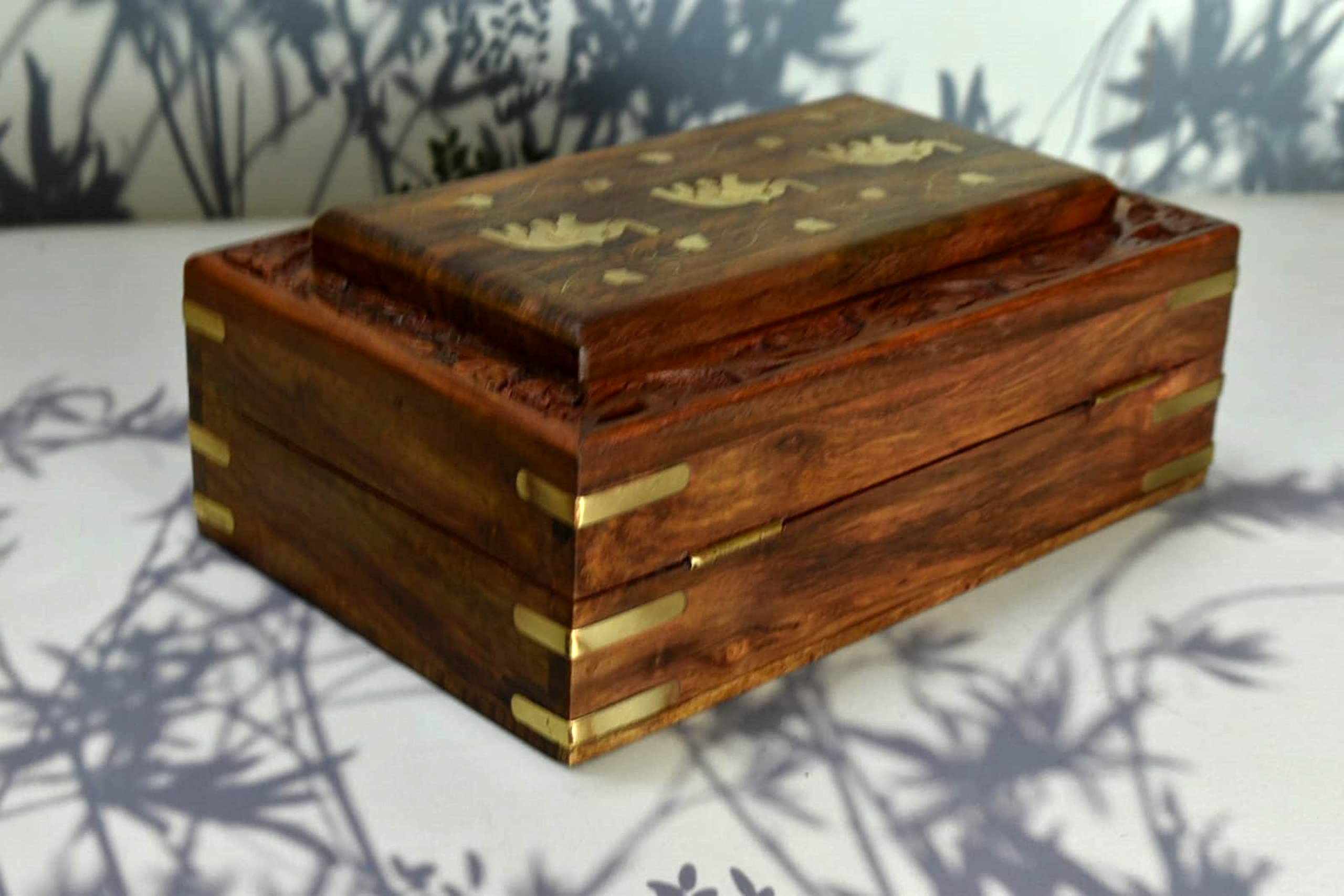 India House Wooden Keepsake Storage Multi Utility Hand Carved Multi-Purpose Box - Jewelry Box (Design 14) - Image 3