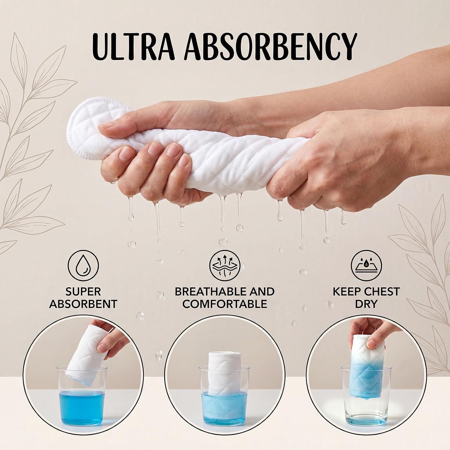 10Pcs Reusable Sweat Pads Cotton Bra Liners for Skin Folds Women Sports | 3-layer washable underboob sweat-absorbing pad to avoid stuffiness.Soft breathable bra towels for summer daily wear.
