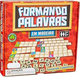 Formando Palavras em Madeira, Jogo Educativo de Alfabetização, 112 Letras em Madeira, 6+ Anos