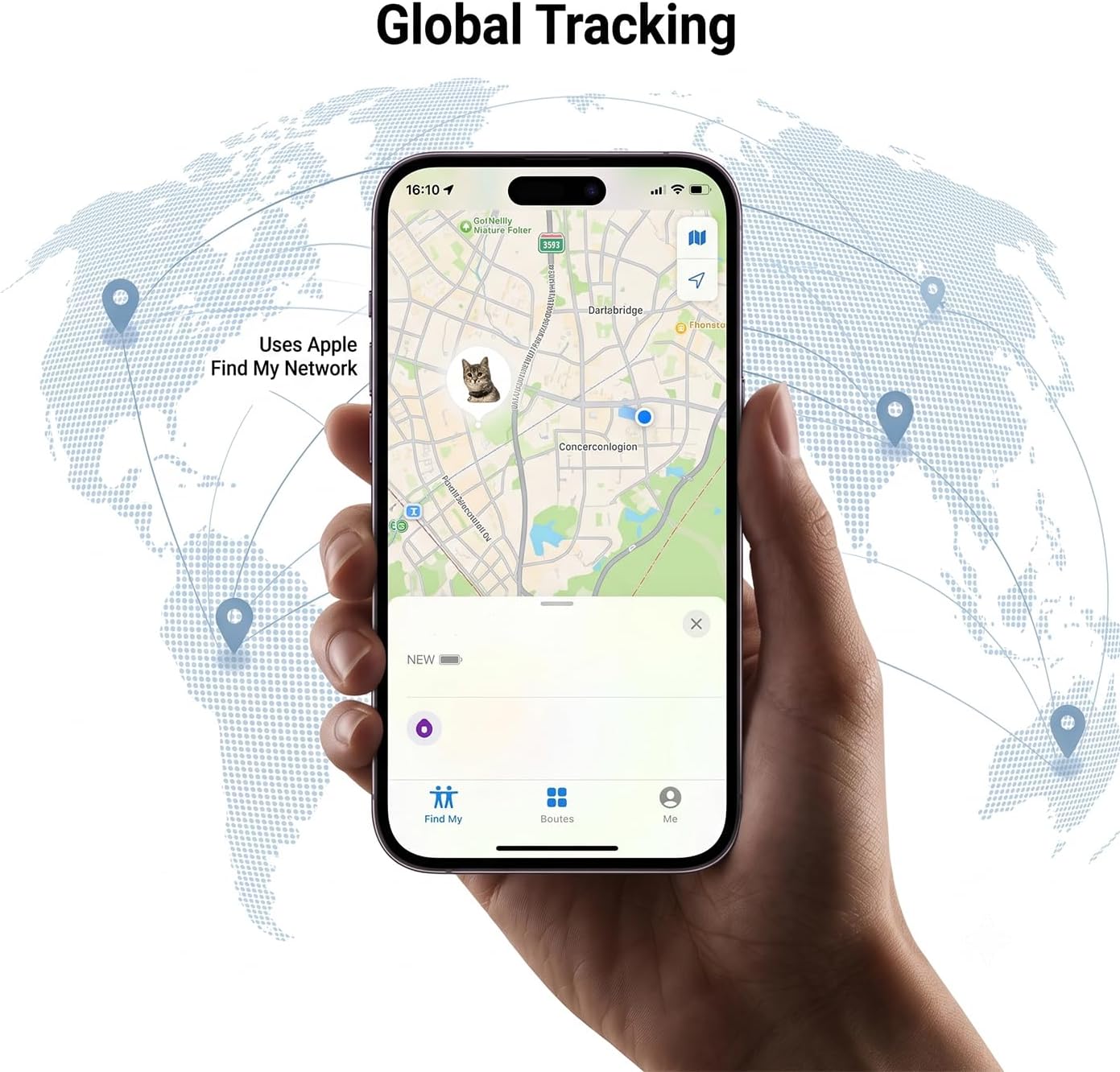 Cat Tracker with QR Code GPS Collar for Cats Electronic Pet Locator Waterproof Compatible with Apple Find My Advanced Tracking Solution Smart Collar Ideal for Small to Large Cats No Monthly Fee