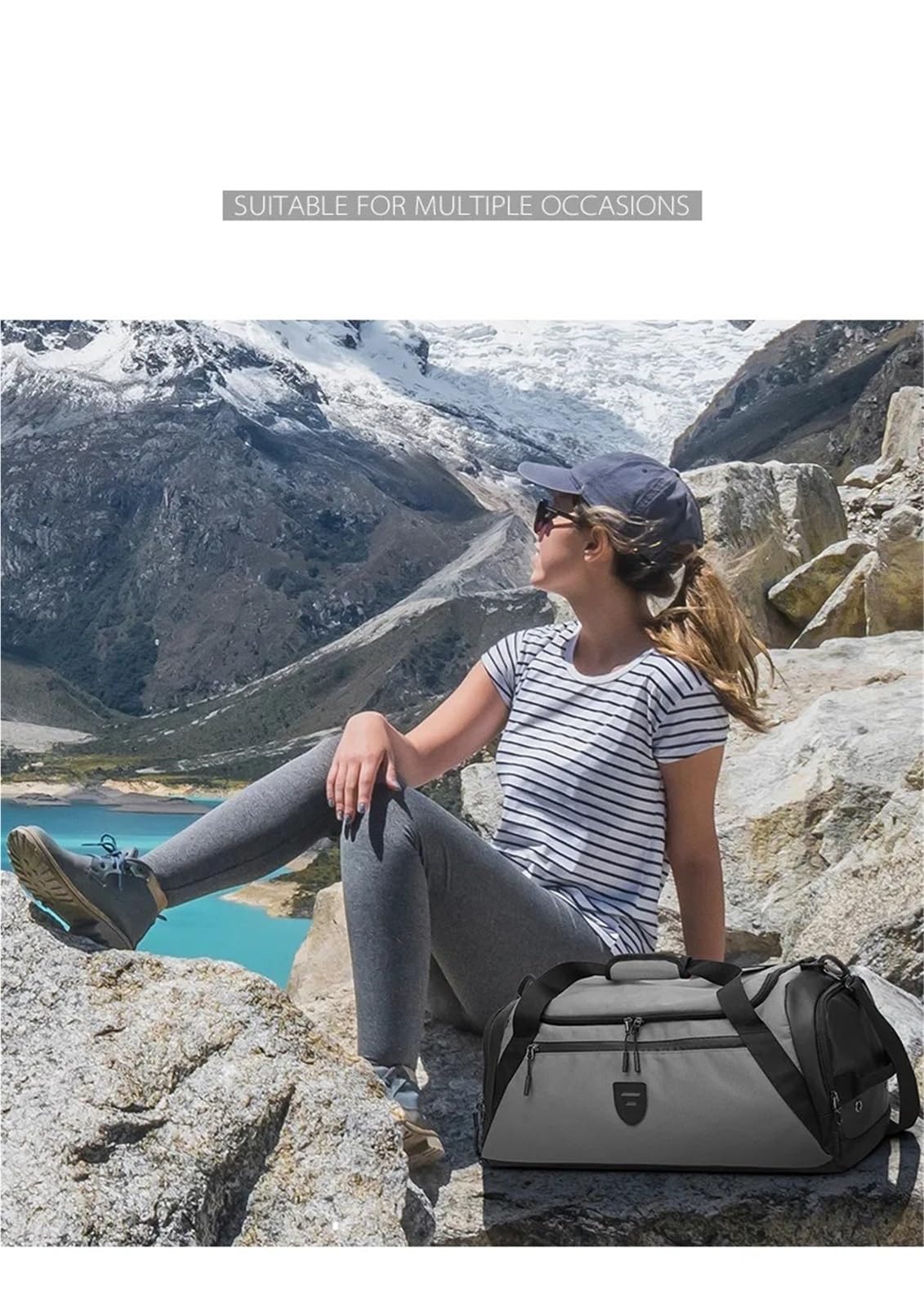 Sacca Scarpe Palestra Borsa sportiva da uomo Borsa da viaggio di grande capacità con scomparto for scarpe Borsa da palestra con tasca asciutta e bagnata Zaino da palestra for sport di danza Sacca Per