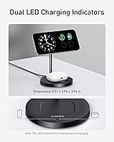 Vista 5 de Anker Soporte Cargador MagGo Compatible con MagSafe, Cargador Inalámbrico para iPhone 17, Estación de Carga 2 en 1, Certificado Qi2 Carga Rápida