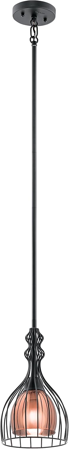 Review Kichler 43869BK 1-Light Pendant, Black