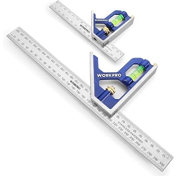WORKPRO Combination Square 150 mm and 300 mm with Spirit Level and Scriber