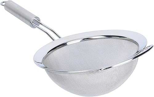 Miniatura 11 de Restaurantware - Tamiz de malla estándar alemán de 7.9 pulgadas, 1 colador de malla fina con mango - Tamiz ultra duradero, lavavajillas, colador de