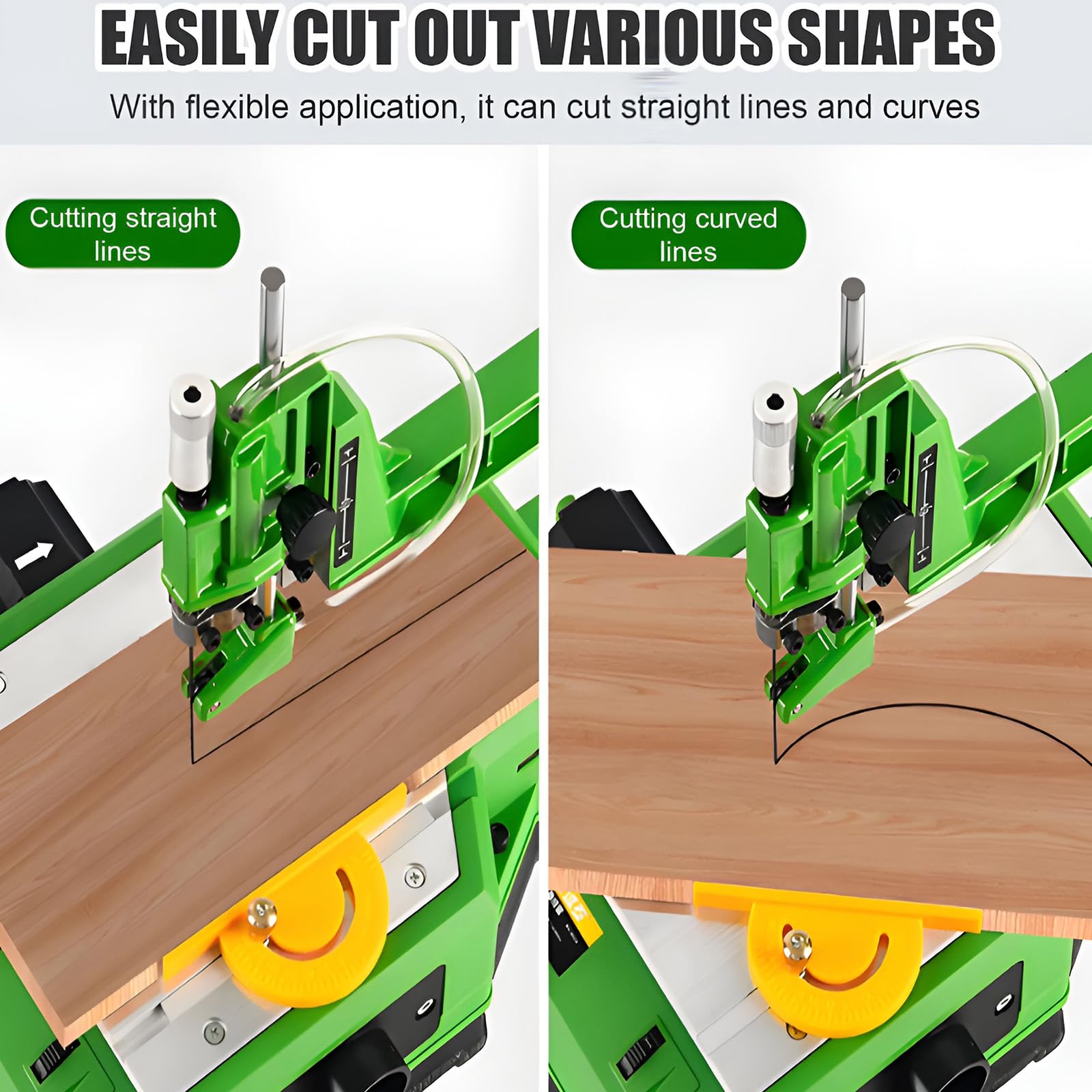 Sierra De Vaivén De Velocidad Variable Con Capacidad De 45 Mm, Sierra Eléctrica Para Trabajos En Madera Con Luz Led Y Soplador De Polvo, Para Talla De Madera Y Proyectos De Bricolaje 26-saw