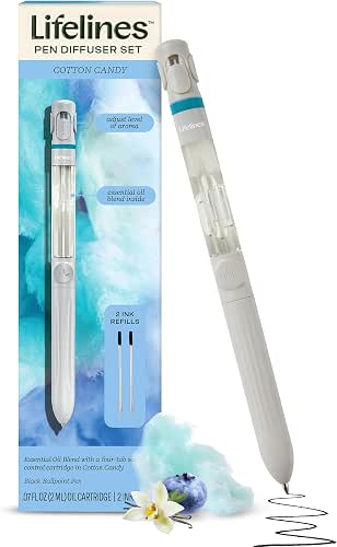 Lifelines Pen Diffuser Set, Cotton Candy - 1mm Black Ballpoint