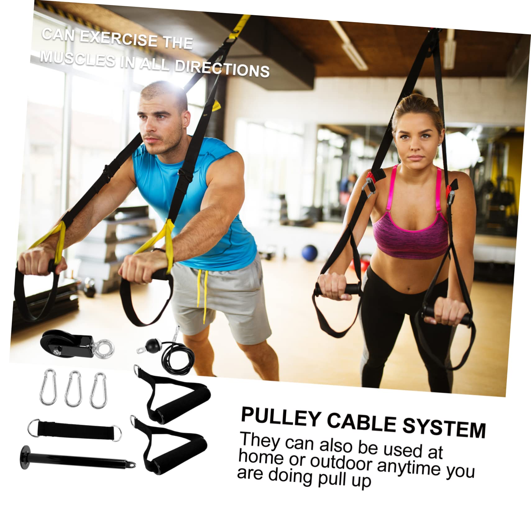 Kit de Polea de Cable para Ejercicios de Musculación, 1 Set de Metal