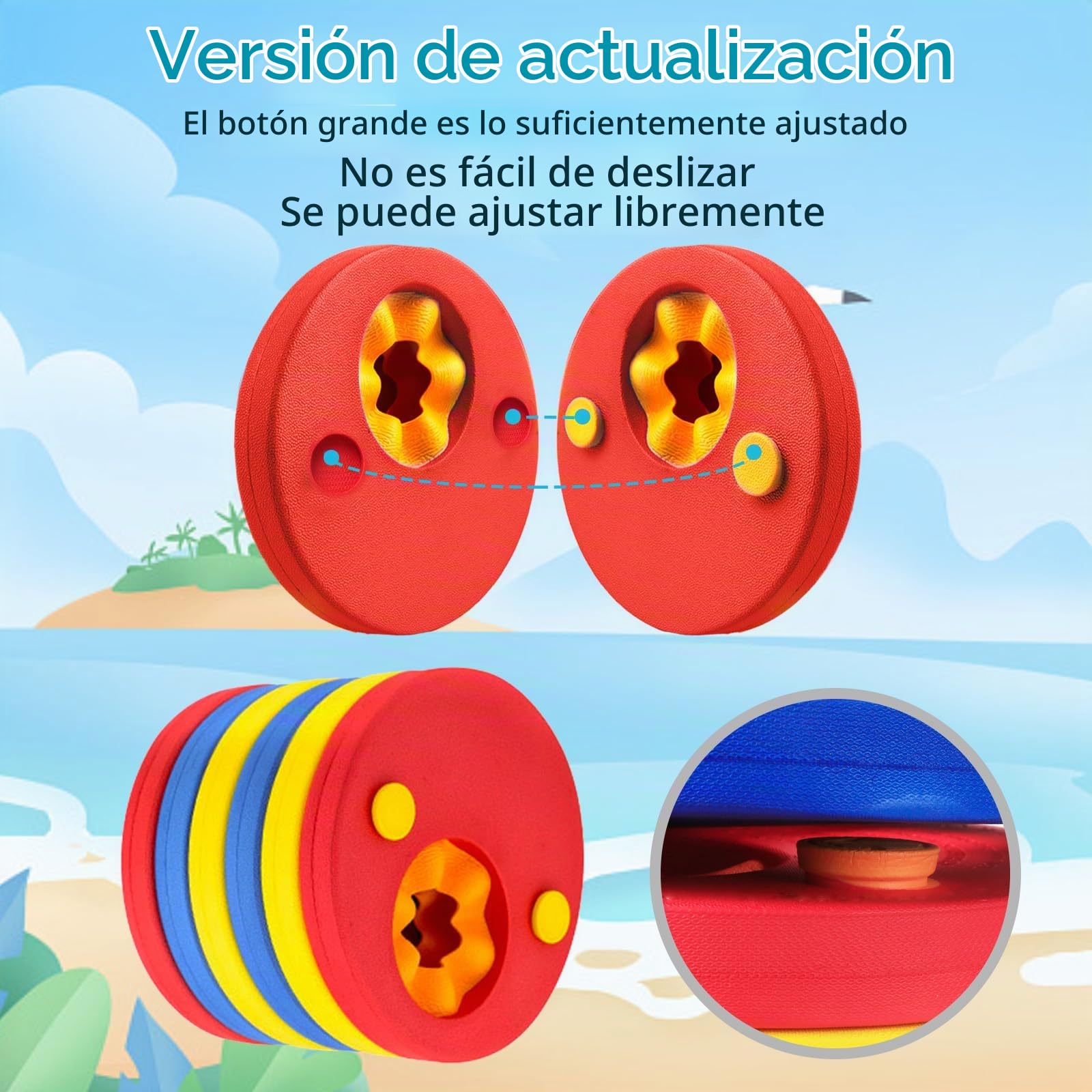 Manguitos Discos Natación Niño- 6 Pcs Manguitos Bebe Piscina y Bolsa de Almacenamiento Discos Flotadores Manguito Evolutivos Flotador Bebe Natación de Infantil de Piscina Flotantes para Entrenamiento