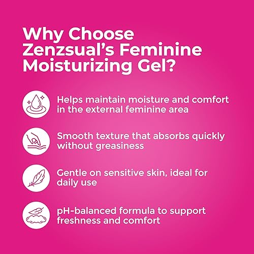 Miniatura 6 de ZENZSUAL Gel hidratante femenino, tamaño de viaje de 1 oz, 100% vegano, sin parabenos, cuidado diario suave, fórmula equilibrada de pH con ácido