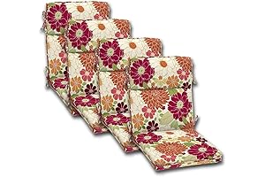 Comfort Classics Outdoor Chair Cushions 4 Pack - Enjoy Enhanced Comfort and...