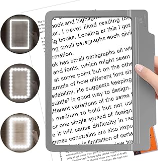 NZQXJXZ 4X Magnifying Glass for Reading, Large Magnifier Book Light with 36 Ultra-Bright Dimmer LED Lights Provide Full-Page Viewing Area Perfect for Low Vision Person and Seniors
