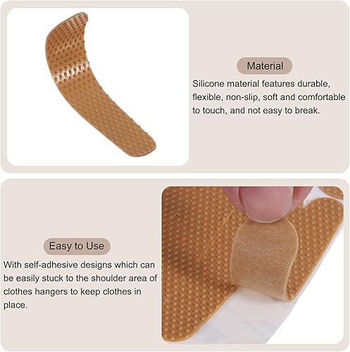 Miniatura 10 de uxcell 50 tiras adhesivas de silicona antideslizantes para colgar ropa para perchas de madera y plástico, color negro (2.68 x 0.75 pulgadas)