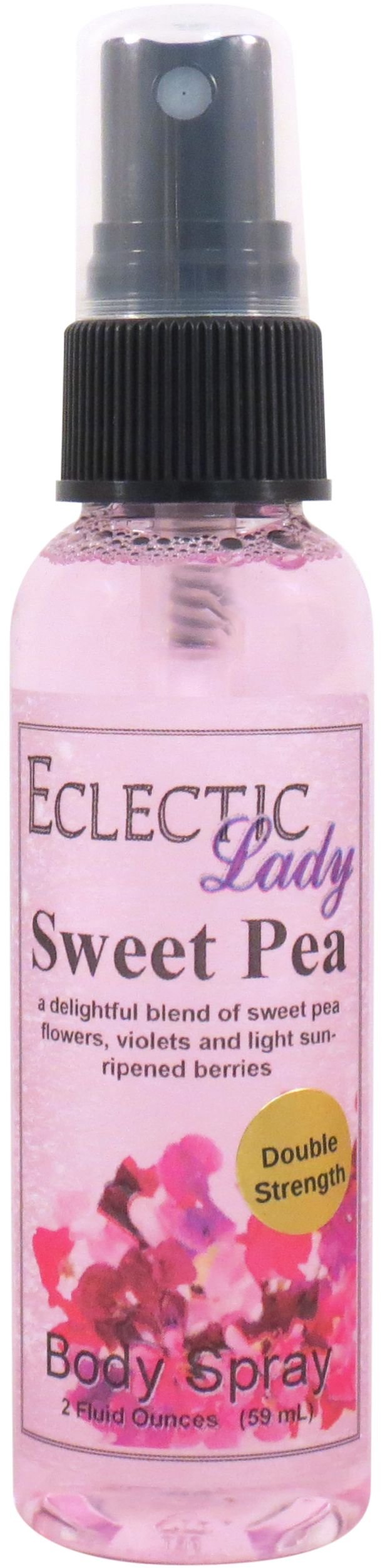 Eclectic Lady Sweet Pea Body Spray, Double Strength, 2 ounces, Body Mist for Women with Clean, Light & Gentle Fragrance, Cologne with Soft, Subtle Aroma For Daily Use