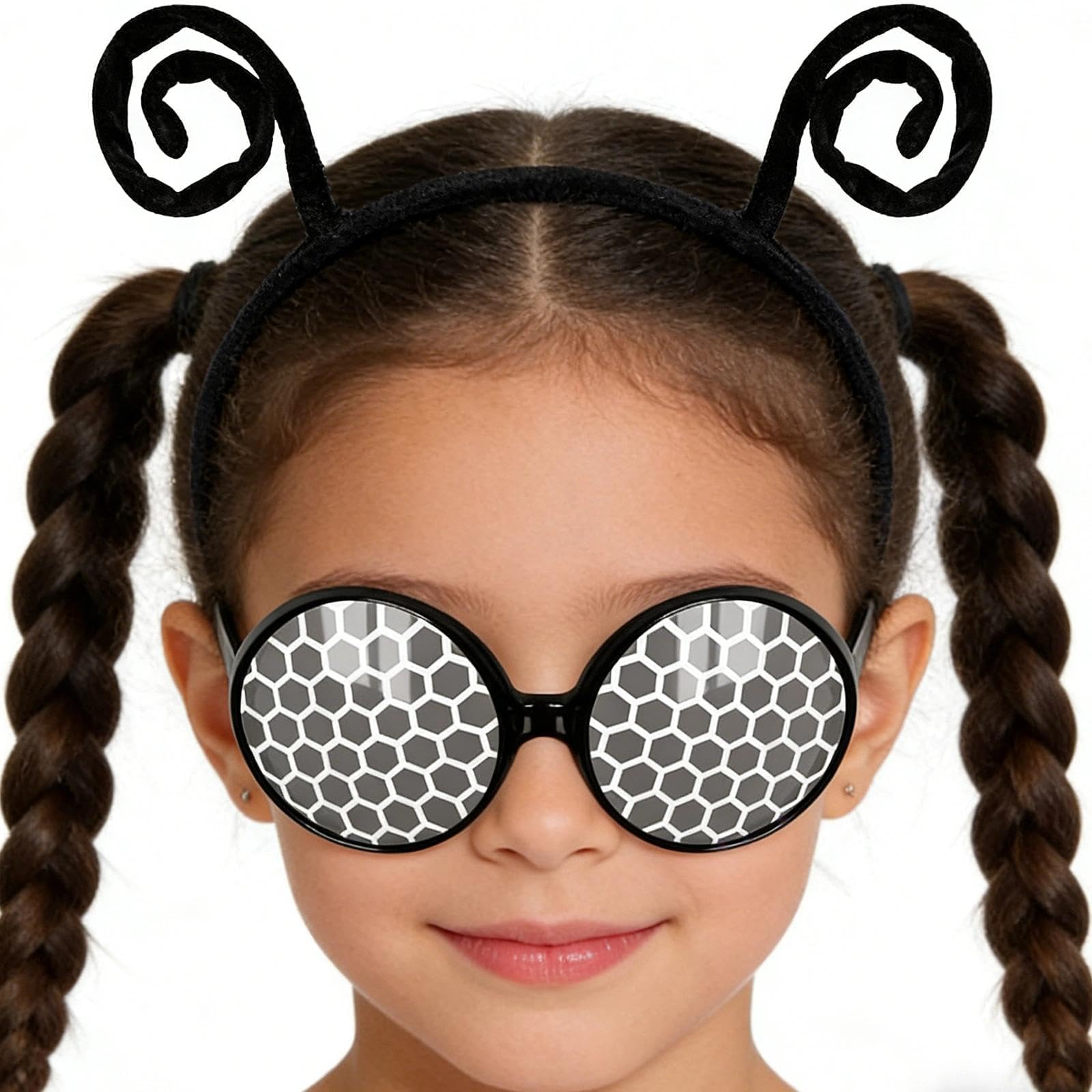 Juego de 2 diademas divertidas con antena de insectos + gafas de sol: incluye diademas temáticas de mariposas, abejas y alienígenas + gafas de sol novedosas. Adecuado para temporada de — view 4