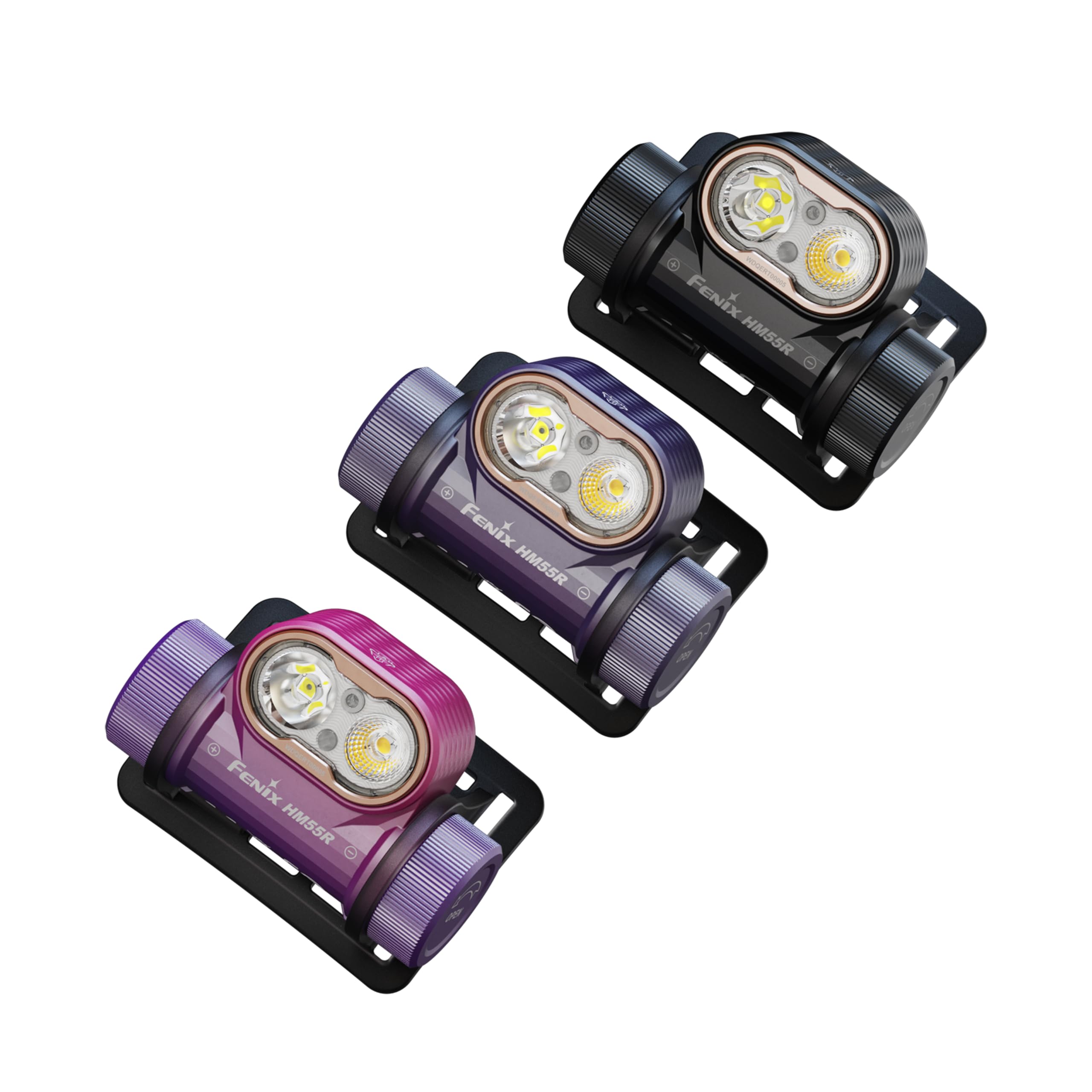 Fenix HM55R schwarze wiederaufladbare kompakte Outdoor-Stirnlampe | 1200 Lumen | 175 m | max. 141+ Stunden | weißer Spot und Flutlicht | 5 lm roter Strahl | Ein-Knopf-Bedienung | IP68