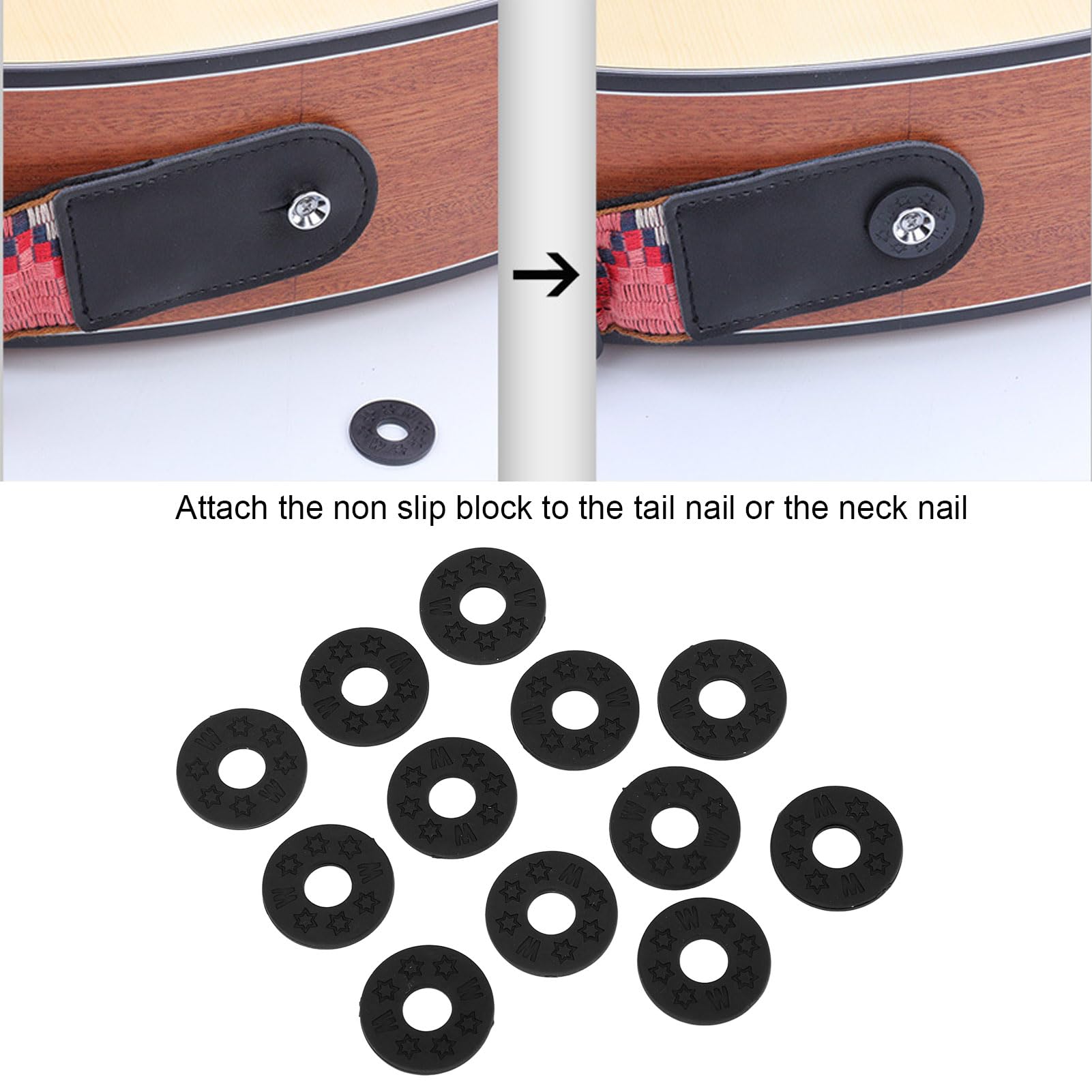 20 Lucchetti Per Tracolla Chitarra - In Gomma Antiscivolo, Multicolore