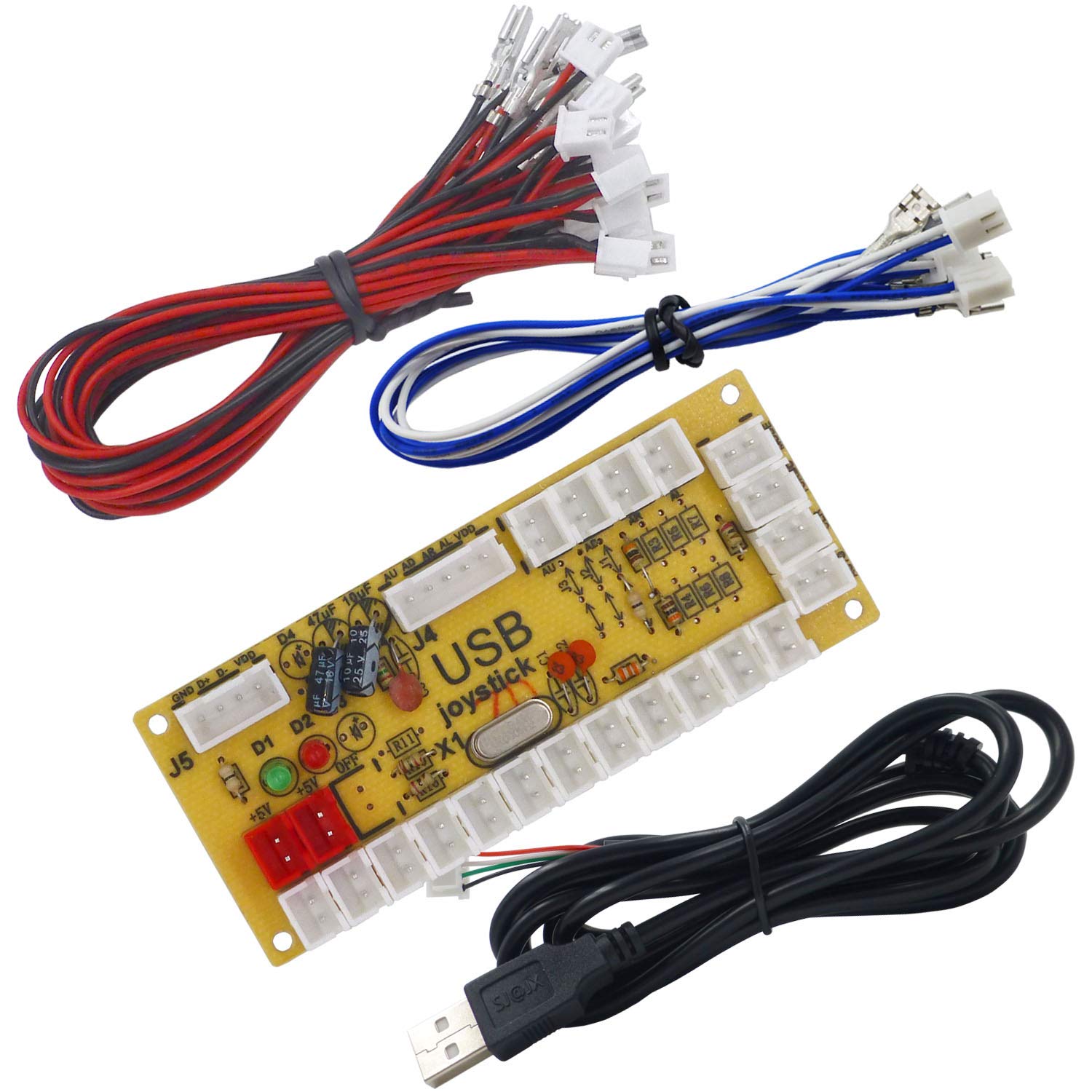 SJ@JX Arcade USB Encoder Fight Stick Raspberry Pi Joystick Button PC MAME Retro Pie Zero Delay USB 5V Encoder Board