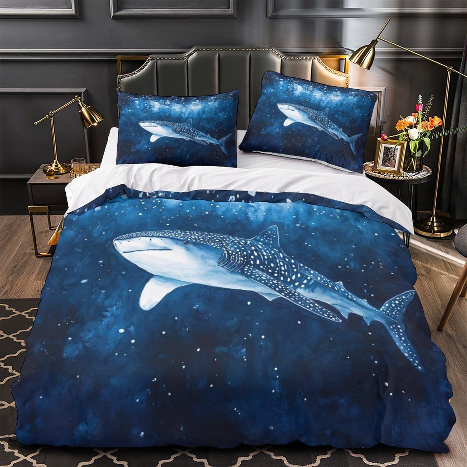 Housse de couette requin-baleine douce pour un sommeil réparateur et sans allergie
